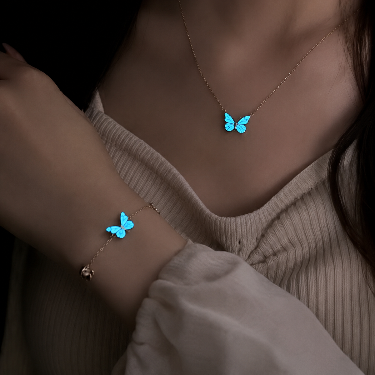 Luminous Butterfly Necklace