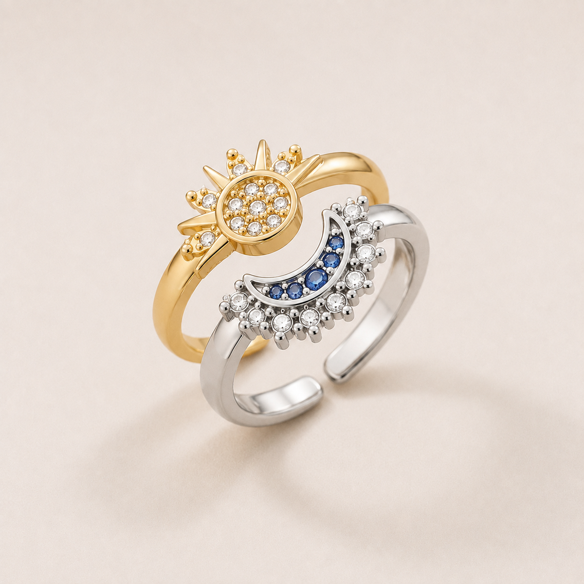 Sun & Moon Ring Set