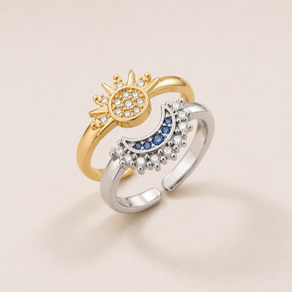 Sun & Moon Ring Set