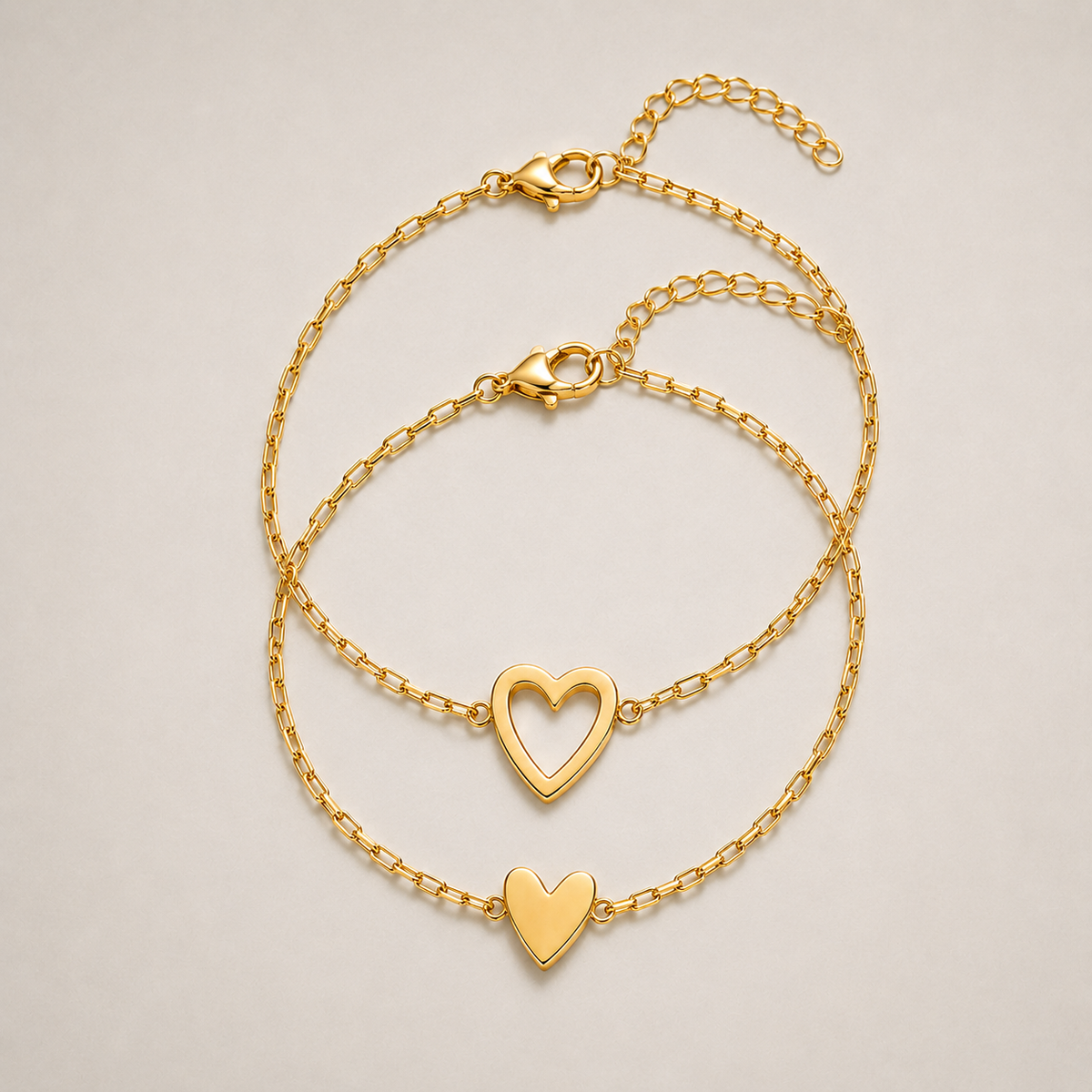 Twin Hearts Bracelet Set