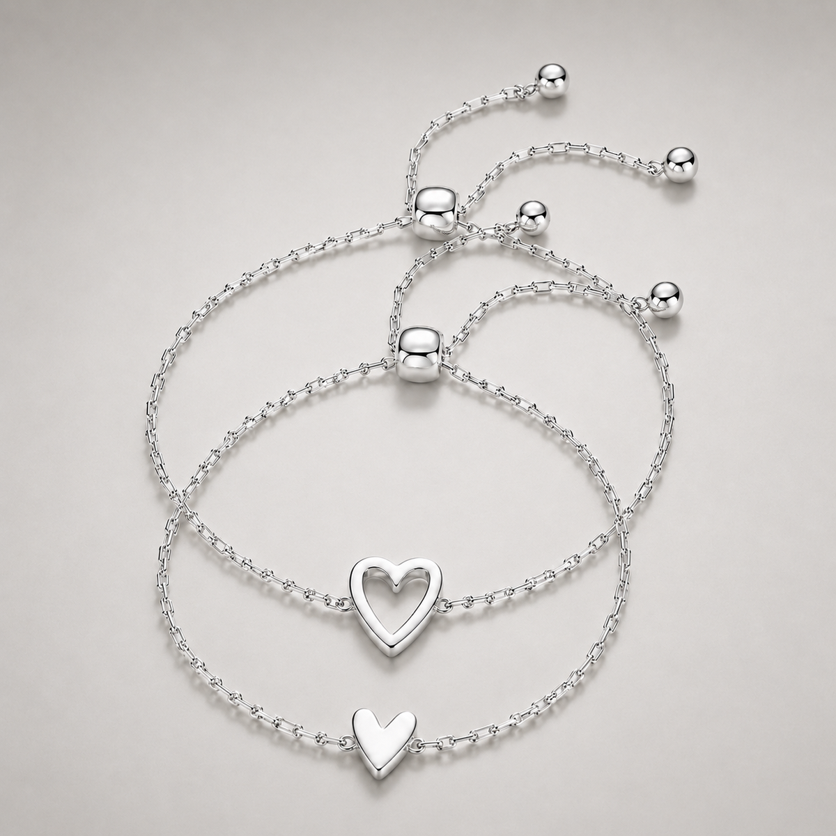 Twin Hearts Bracelet Set
