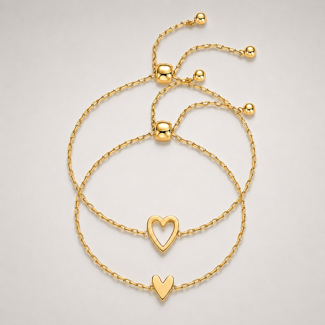 Twin Hearts Bracelet Set